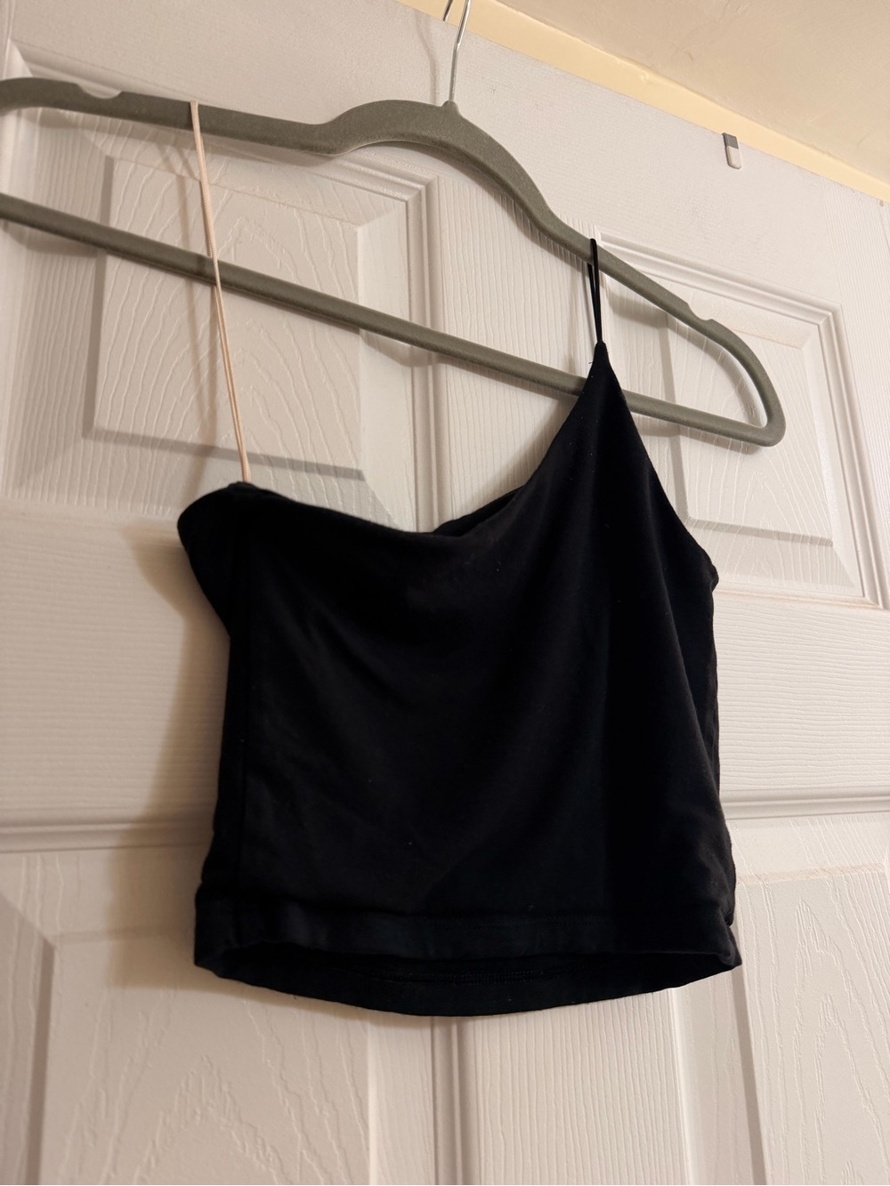 Artizia One Shoulder Cropped Tank Top Black - Picture 3 of 4